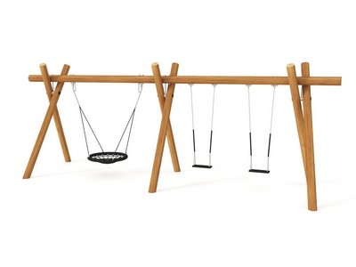 Качели тройные Триумф 7 на импрегнированных бревнах