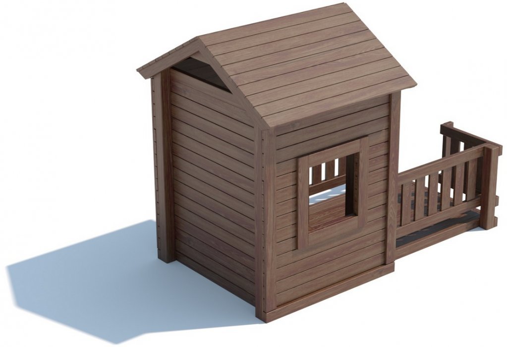 Деревянный домик серия N модель 4 с верандой - вид 2